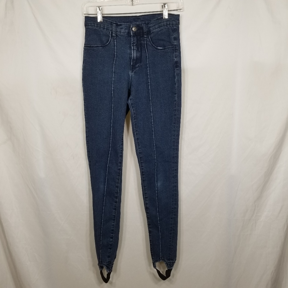 Womens VENUS Stirrup Blue Jeans Jegging Skinny Front Seam Front Pockets Size 2